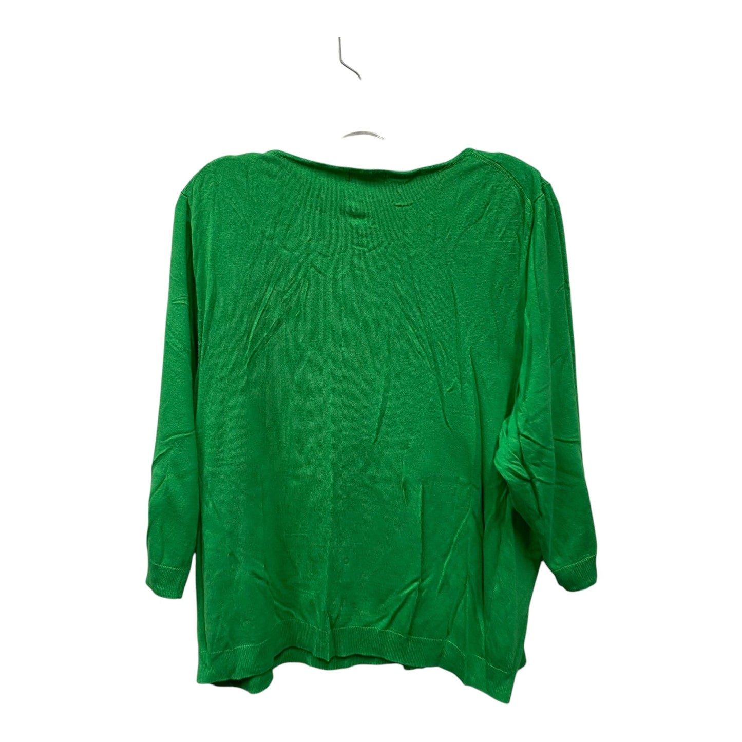 Sweater Cardigan By Roz And Ali In Green, Size:3X