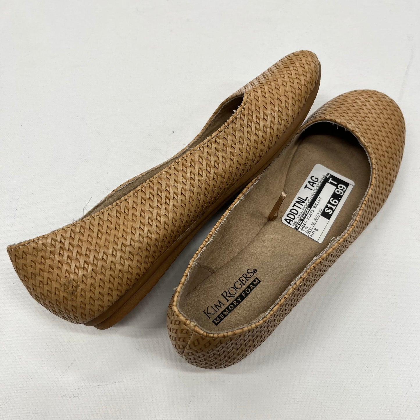 Kim Rogers Memory Foam Ballet Flats Tan NEW Size 8