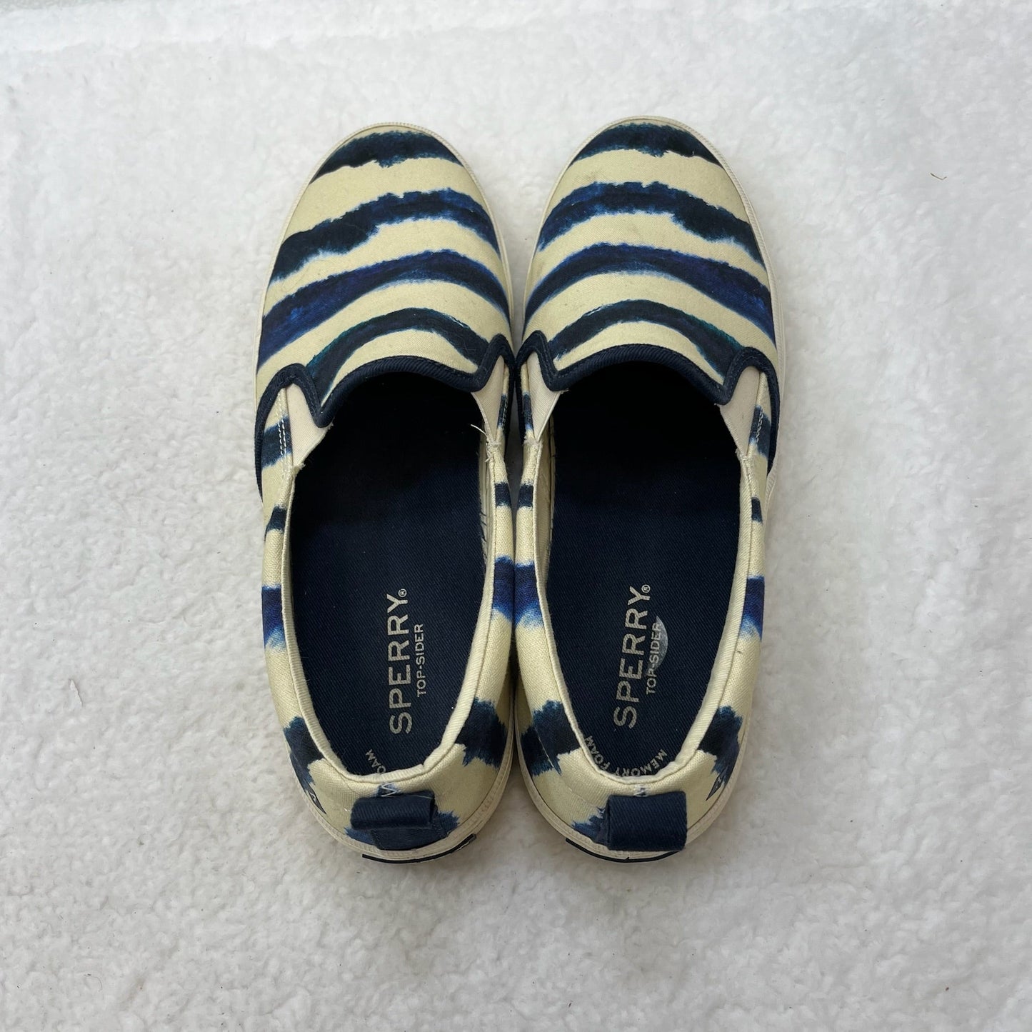 Navy Shoes Flats Boat Sperry, Size 8.5