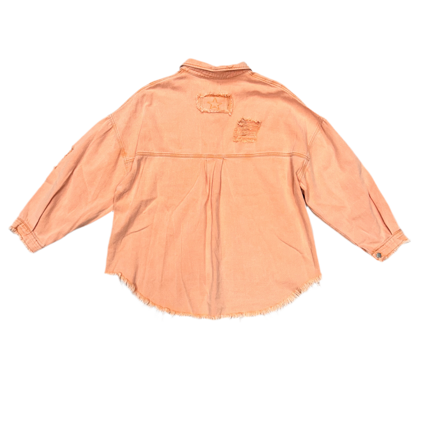 Jacket Denim By Pol In Peach, Size: L