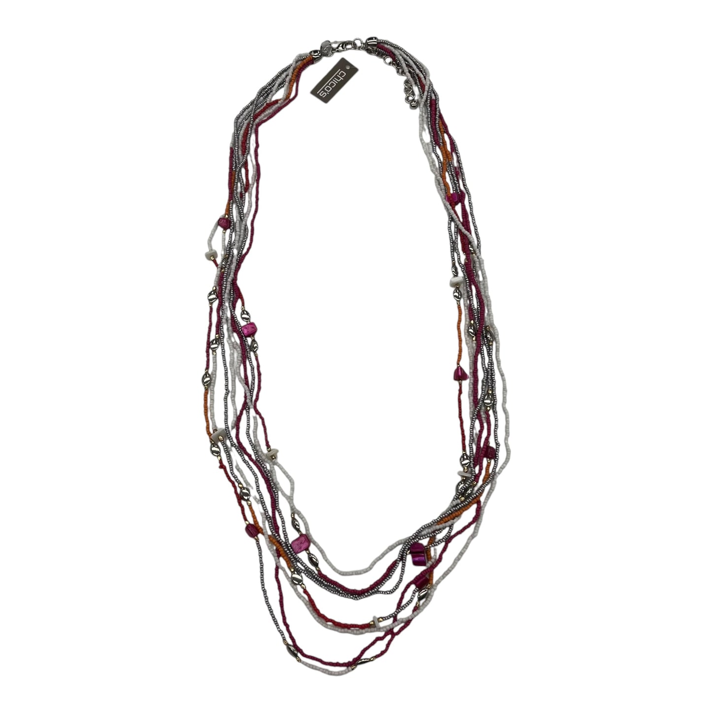 Necklace Layered By Chicos In Orange & Pink