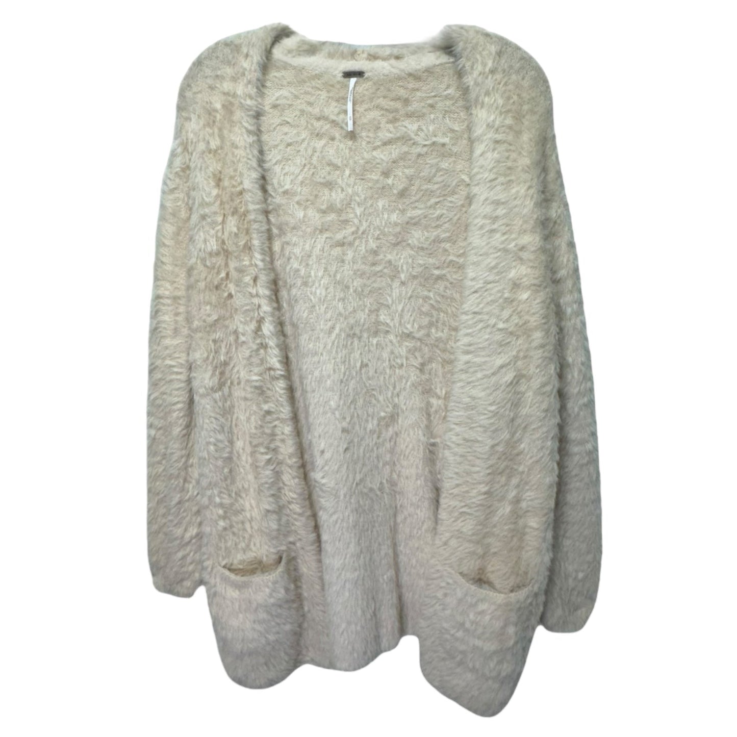 Faux Fur Cardigan Sweater By Free People In Cream, Size: XS