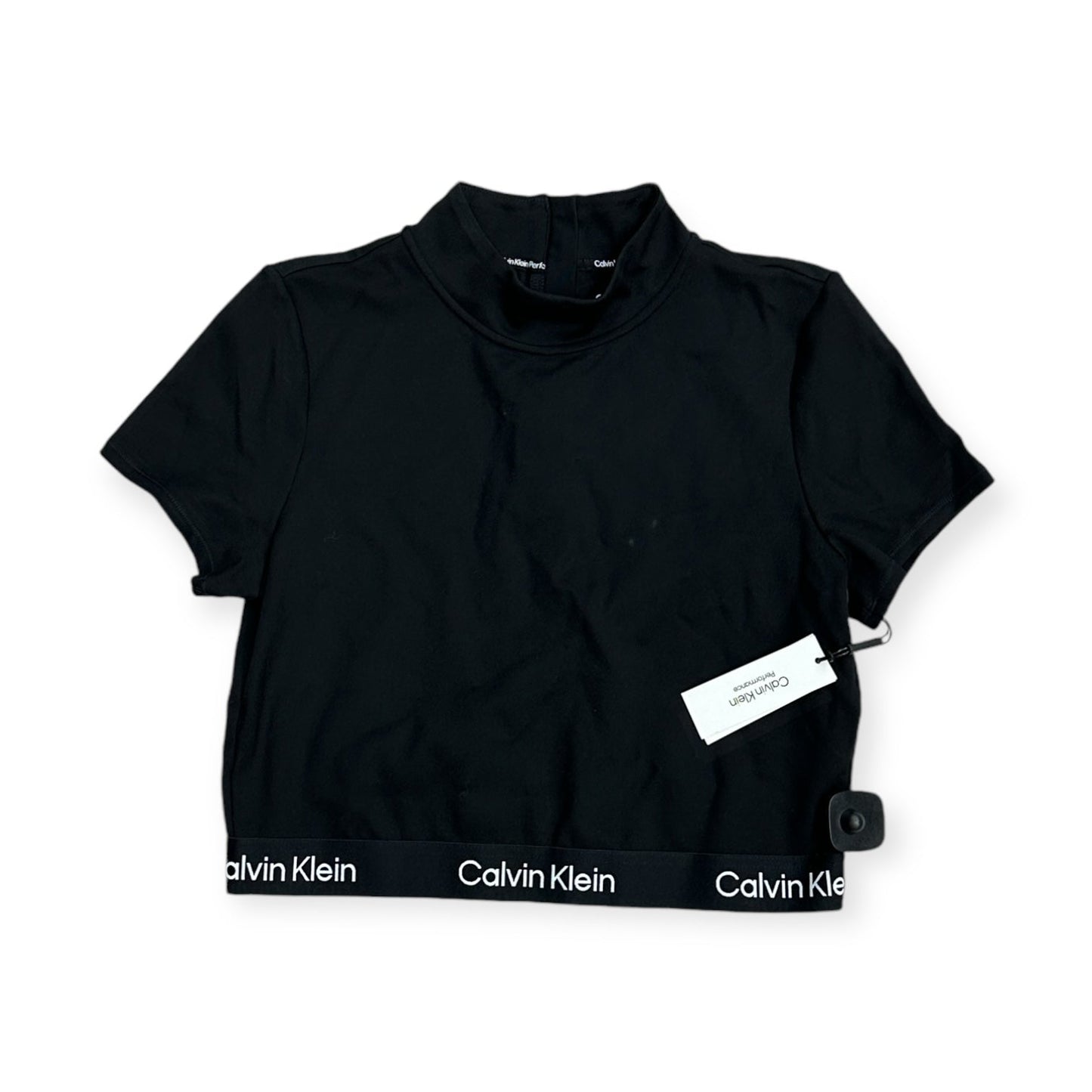 Athletic Top Short Sleeve By Calvin Klein Performance In Black, Size: Xl