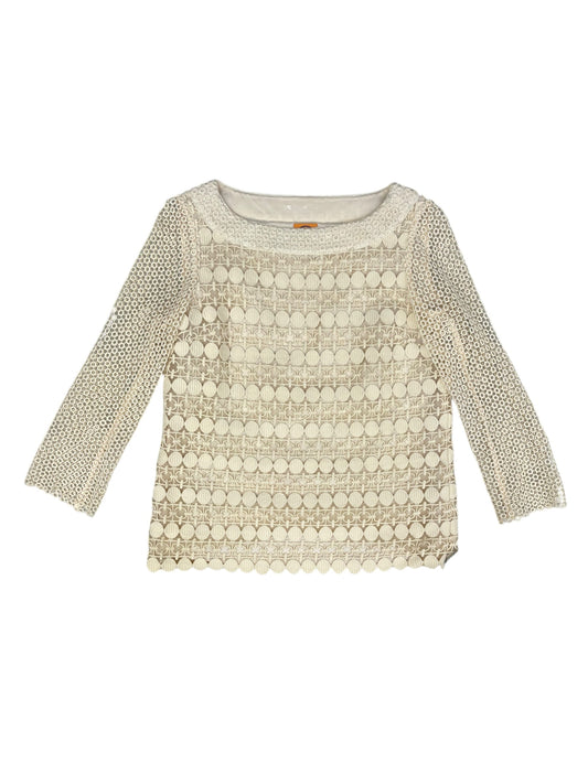 Top Long Sleeve By Tory Burch In Cream, Size: 6