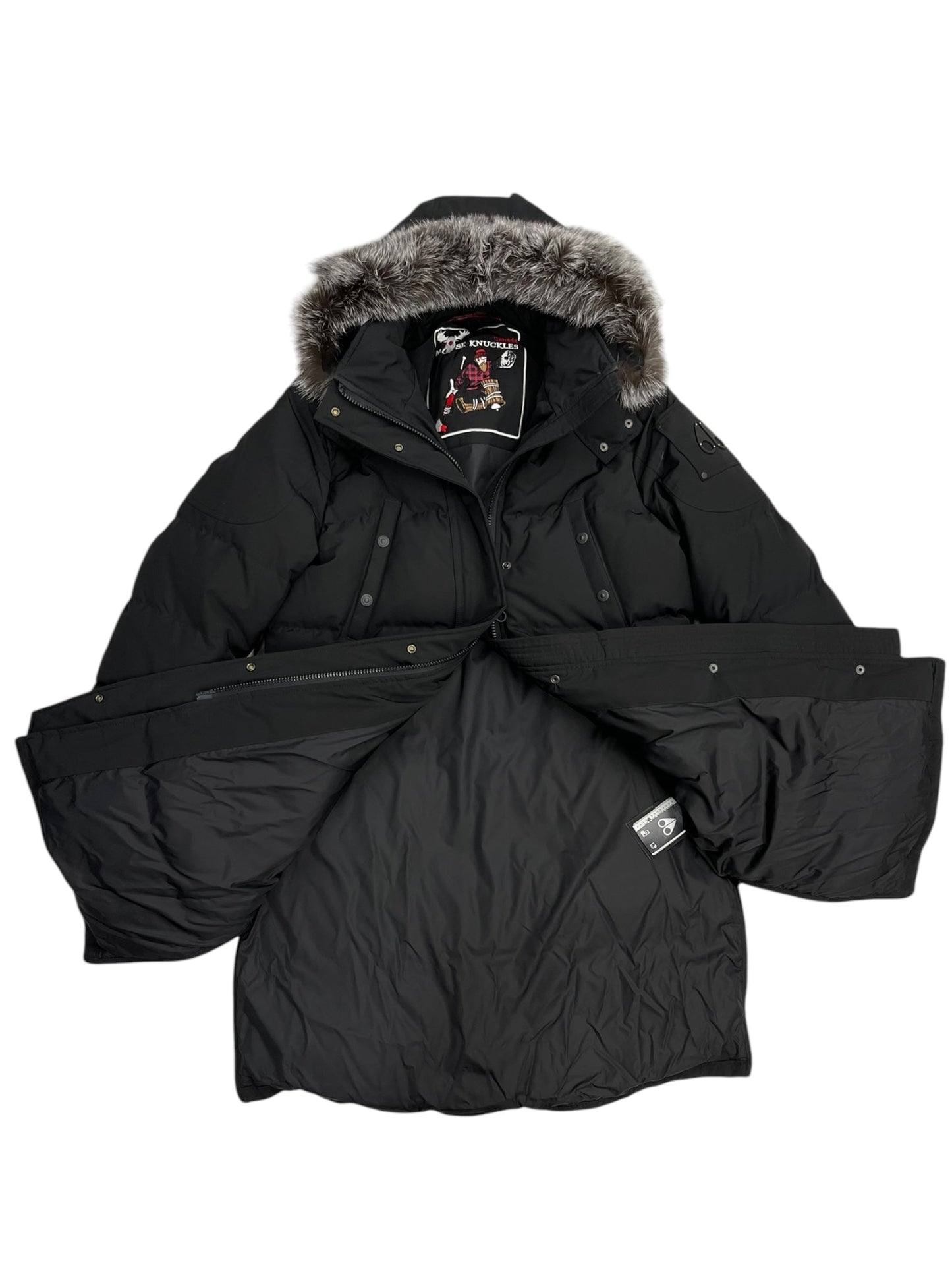 Coat Luxury Designer By Moose Knuckles Canada In Black, Size: Xl