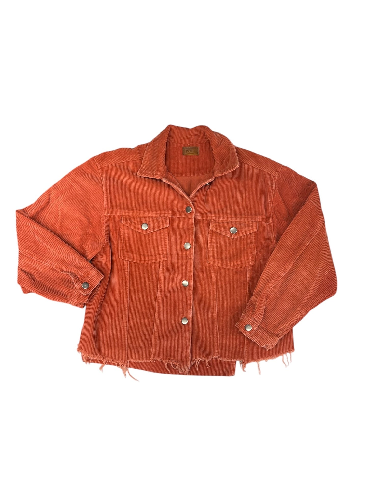 Jacket Denim By Pol In Orange, Size: S