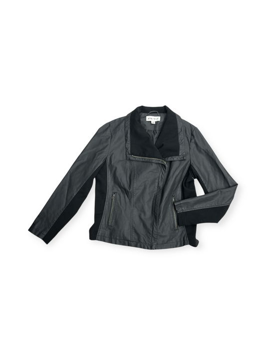 Jacket Leather By Ava & Viv In Black, Size: 1x