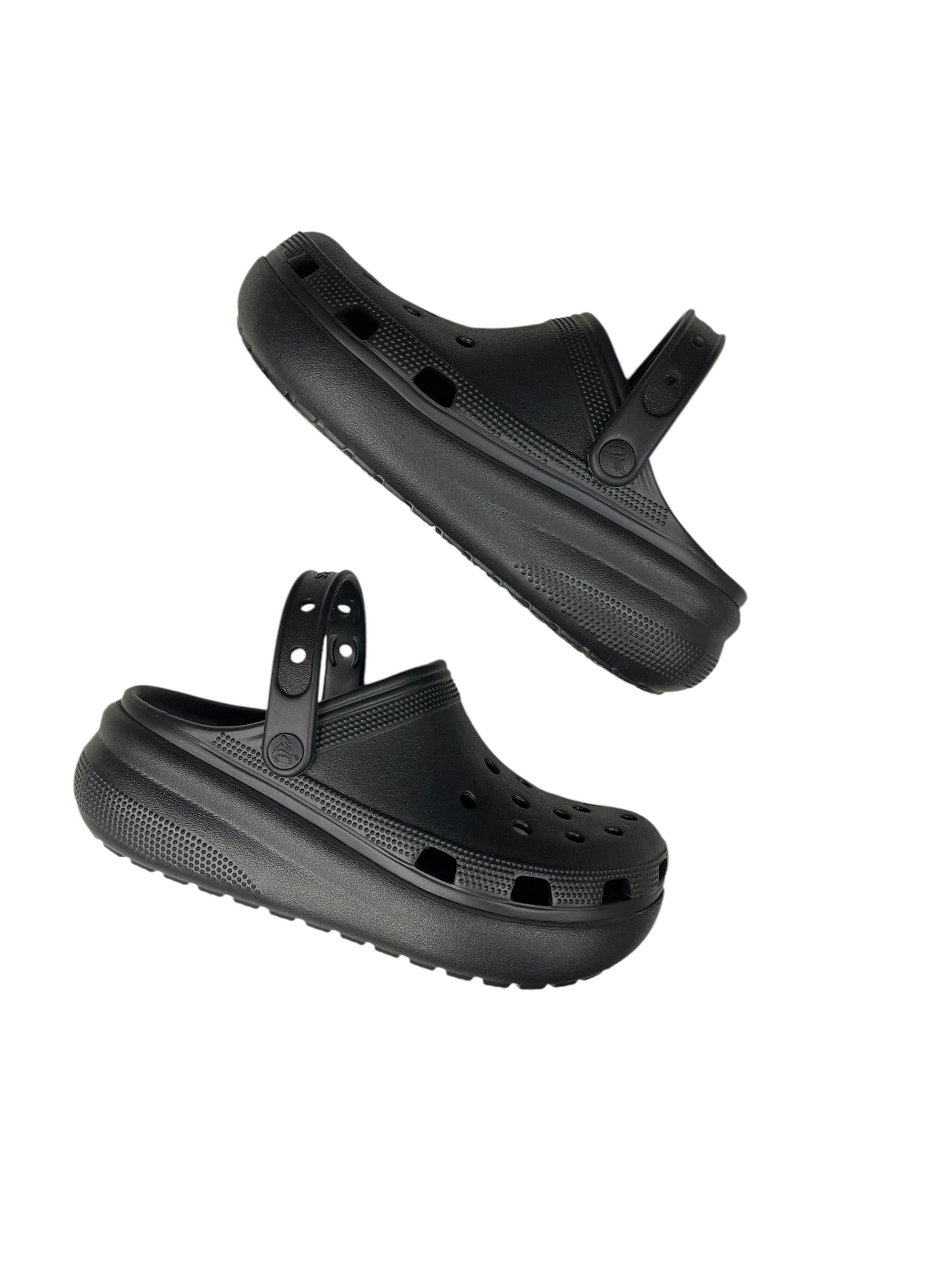 Sandals Flats By Crocs In Black, Size: j6