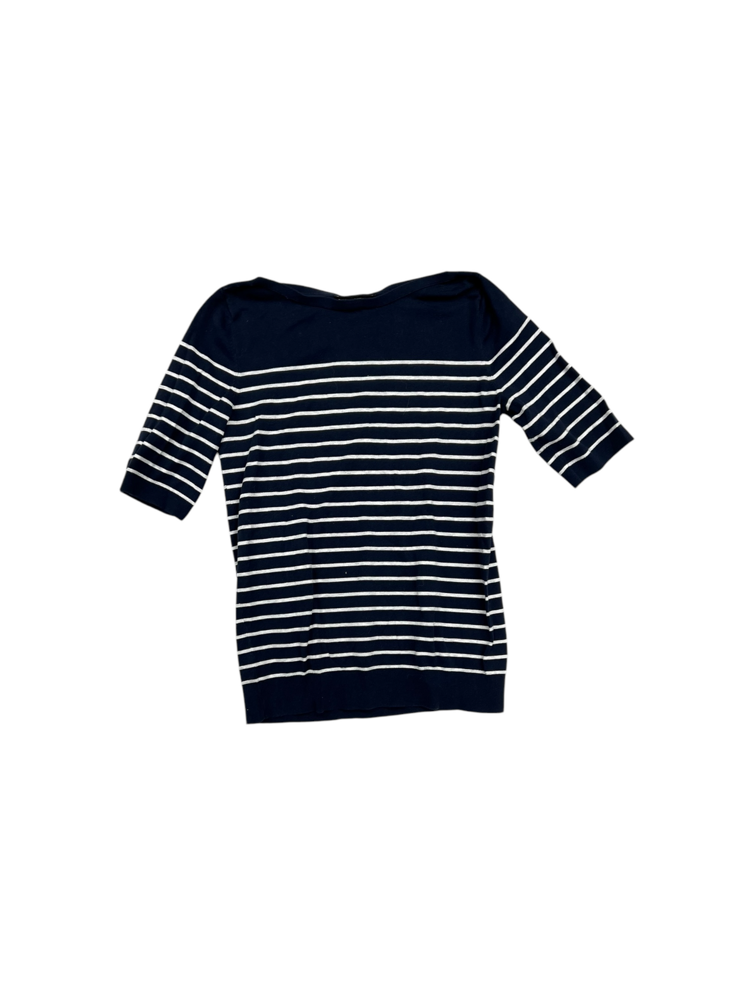 Top Short Sleeve By Banana Republic In Navy, Size: S