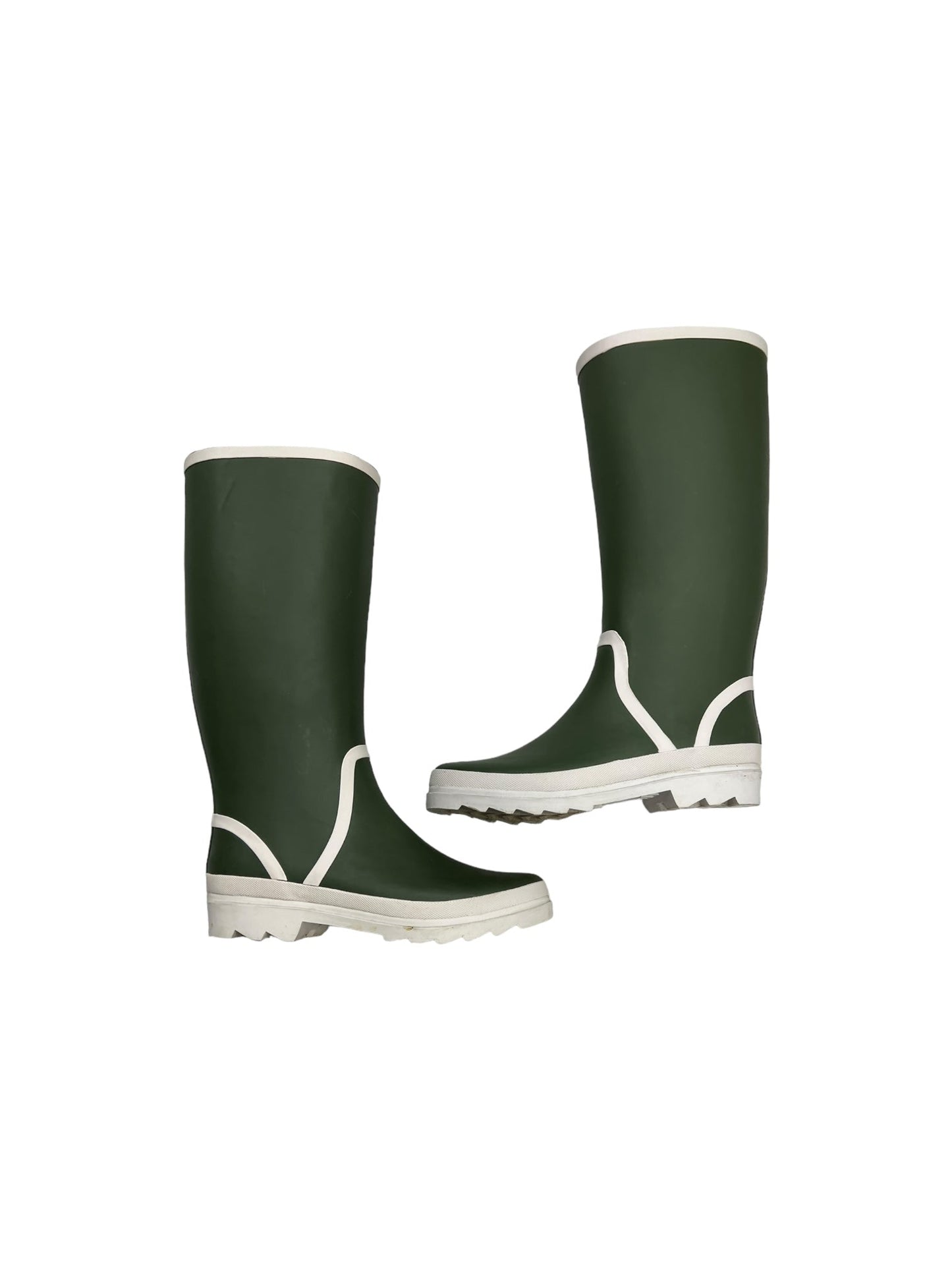 Green & White Boots Rain J. Crew, Size 8