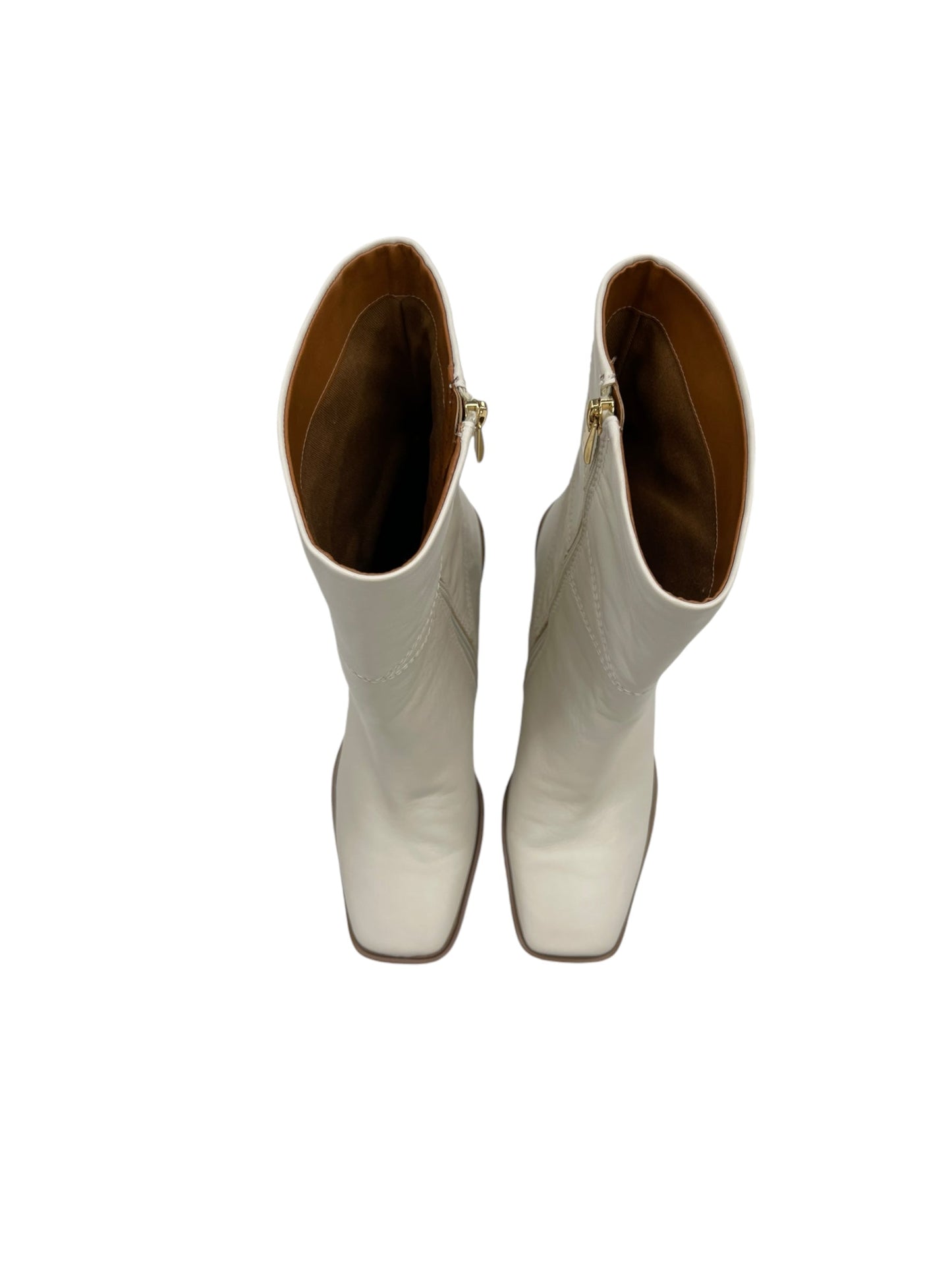 Boots Mid-calf Heels By Franco Sarto In White, Size: 10