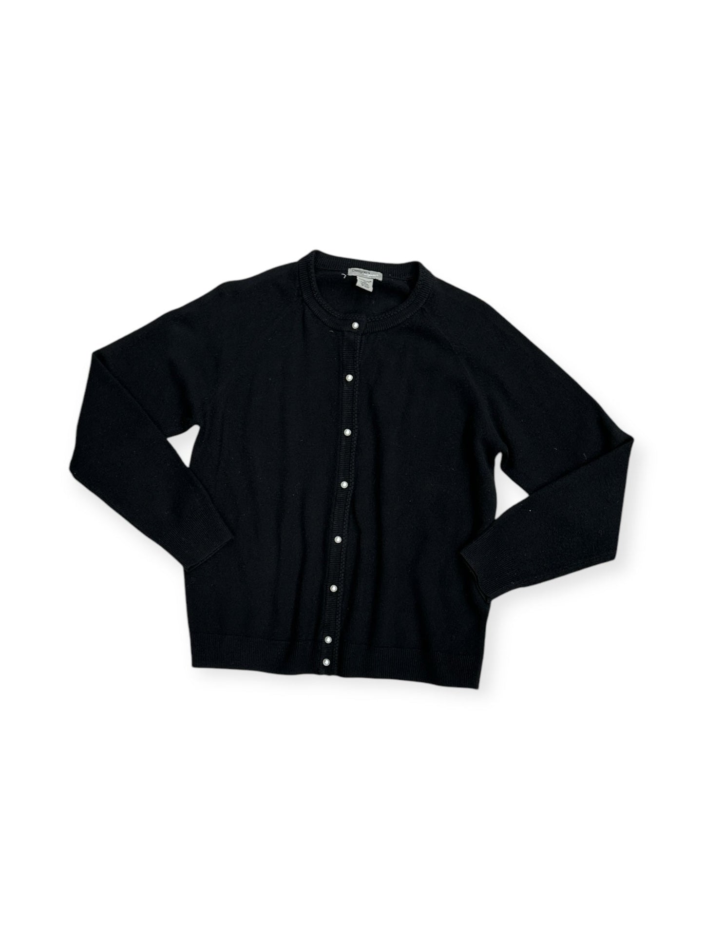 Sweater Cardigan By Designer Originals In Black, Size: L