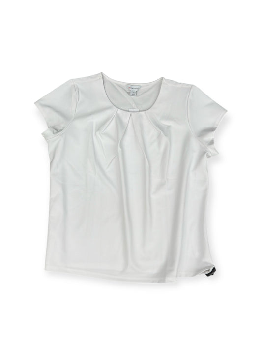 Top Short Sleeve By Liz Claiborne In White, Size: 2x