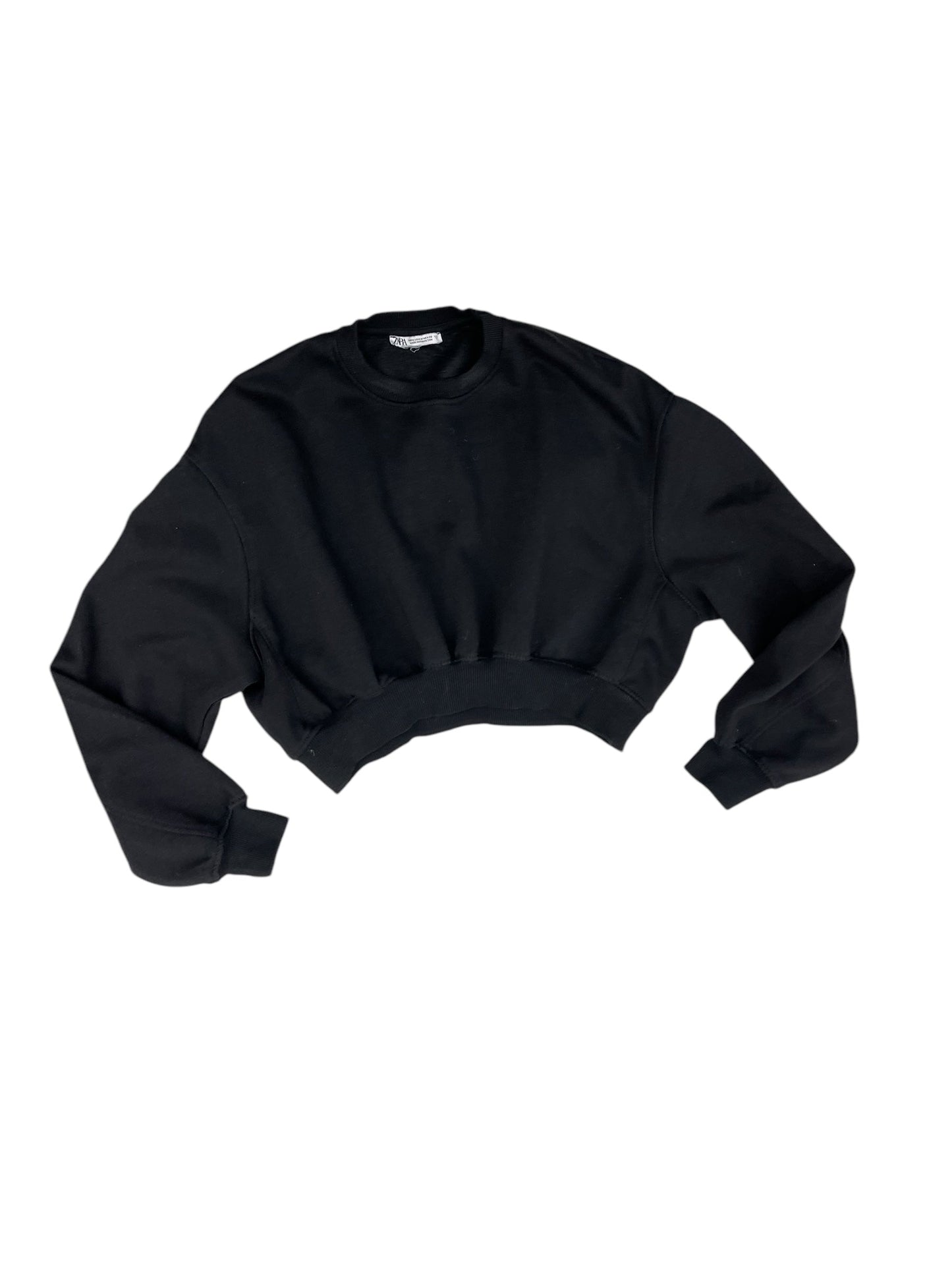 Sweatshirt Collar By Zara In Black, Size: M