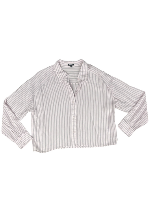 Top Long Sleeve By Express In Striped Pattern, Size: M