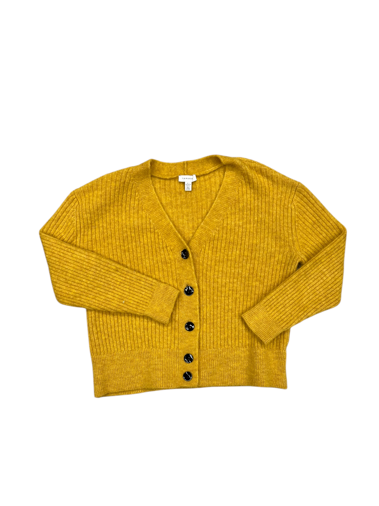 Sweater Cardigan By Top Shop In Yellow, Size: S