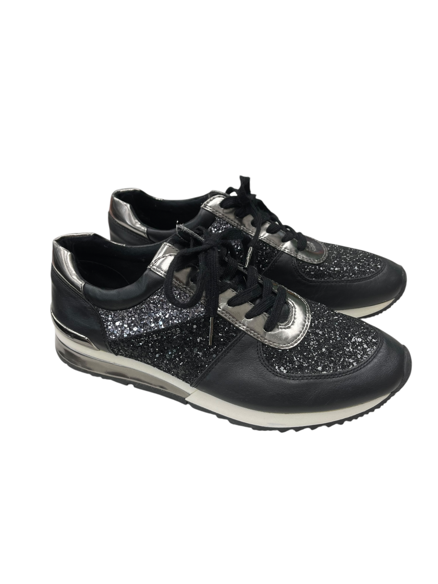 Shoes Athletic By Michael By Michael Kors In Black & Silver, Size: 11