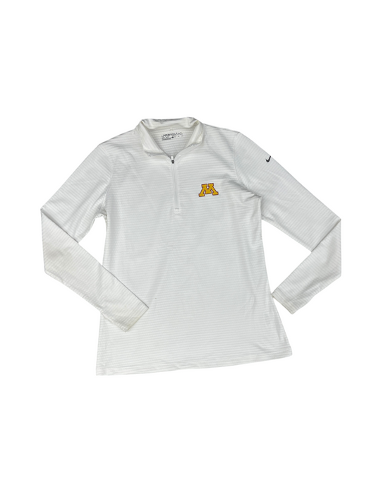 Athletic Top Long Sleeve Collar By Nike Apparel In White, Size: Xl