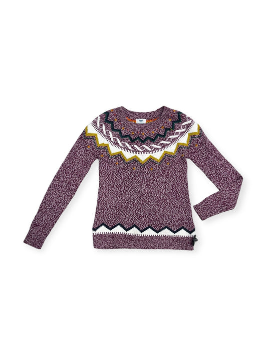 Sweater By Old Navy In Purple & White, Size: S