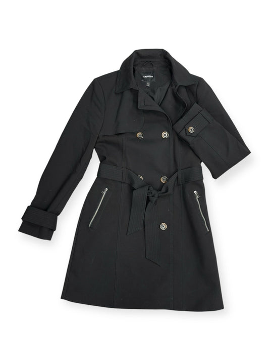 Coat Trench Coat By Express In Black, Size: S