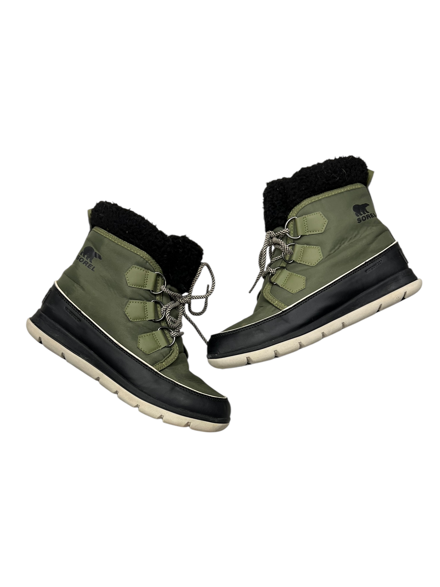 Boots Snow By Sorel In Black & Green, Size: 8