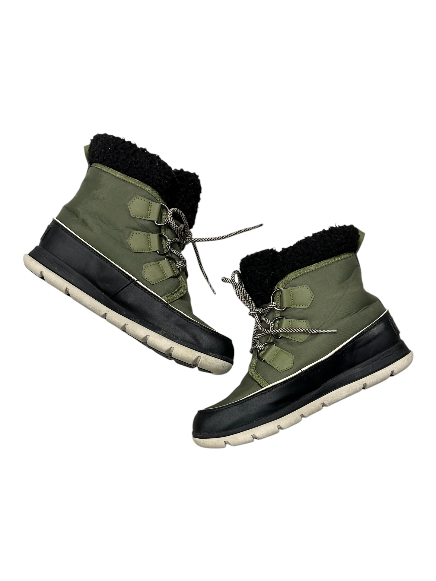 Boots Snow By Sorel In Black & Green, Size: 8