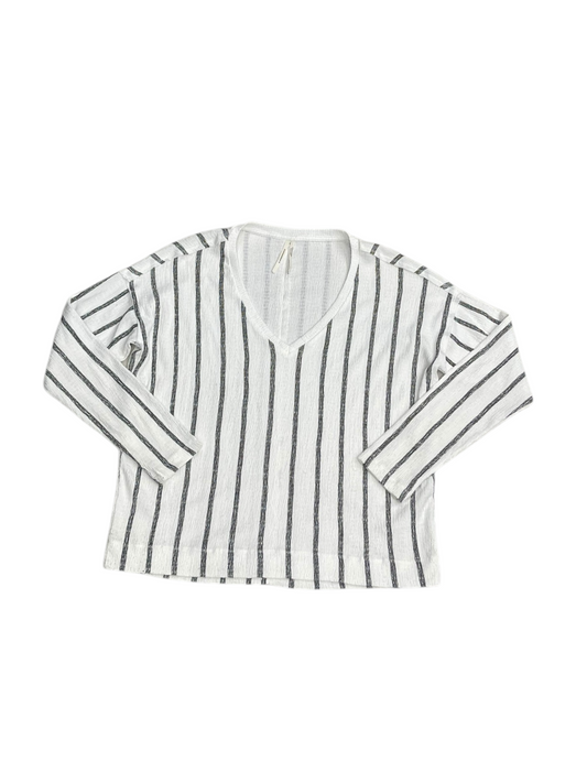 Top Long Sleeve By Anthropologie In Black & White, Size: S