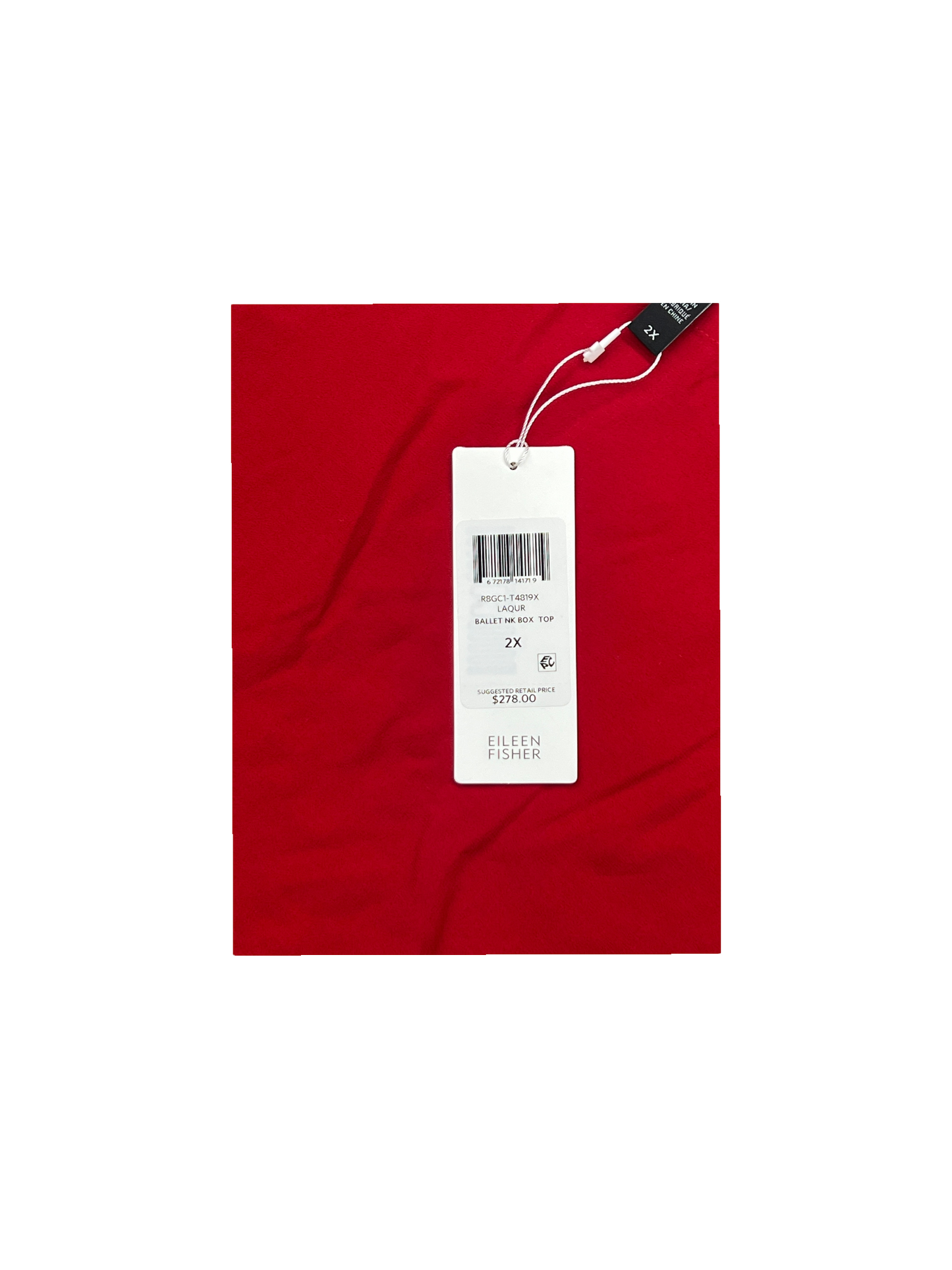 Top Short Sleeve By Eileen Fisher In Red, Size: 2x