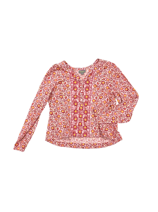 Top Long Sleeve By Style And Company In Pink & Yellow, Size: L