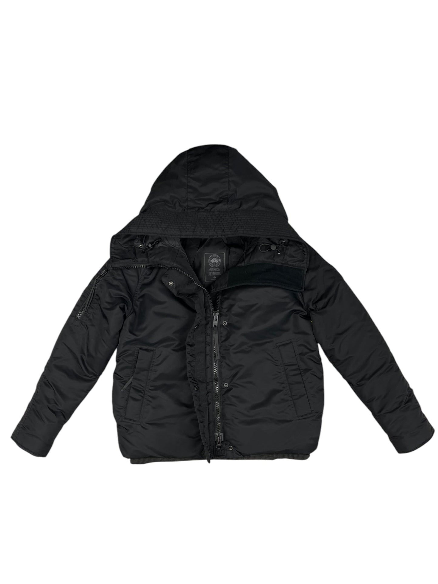 Designer Jacket Puffer & Quilted By Canada Goose In Black, Size: M