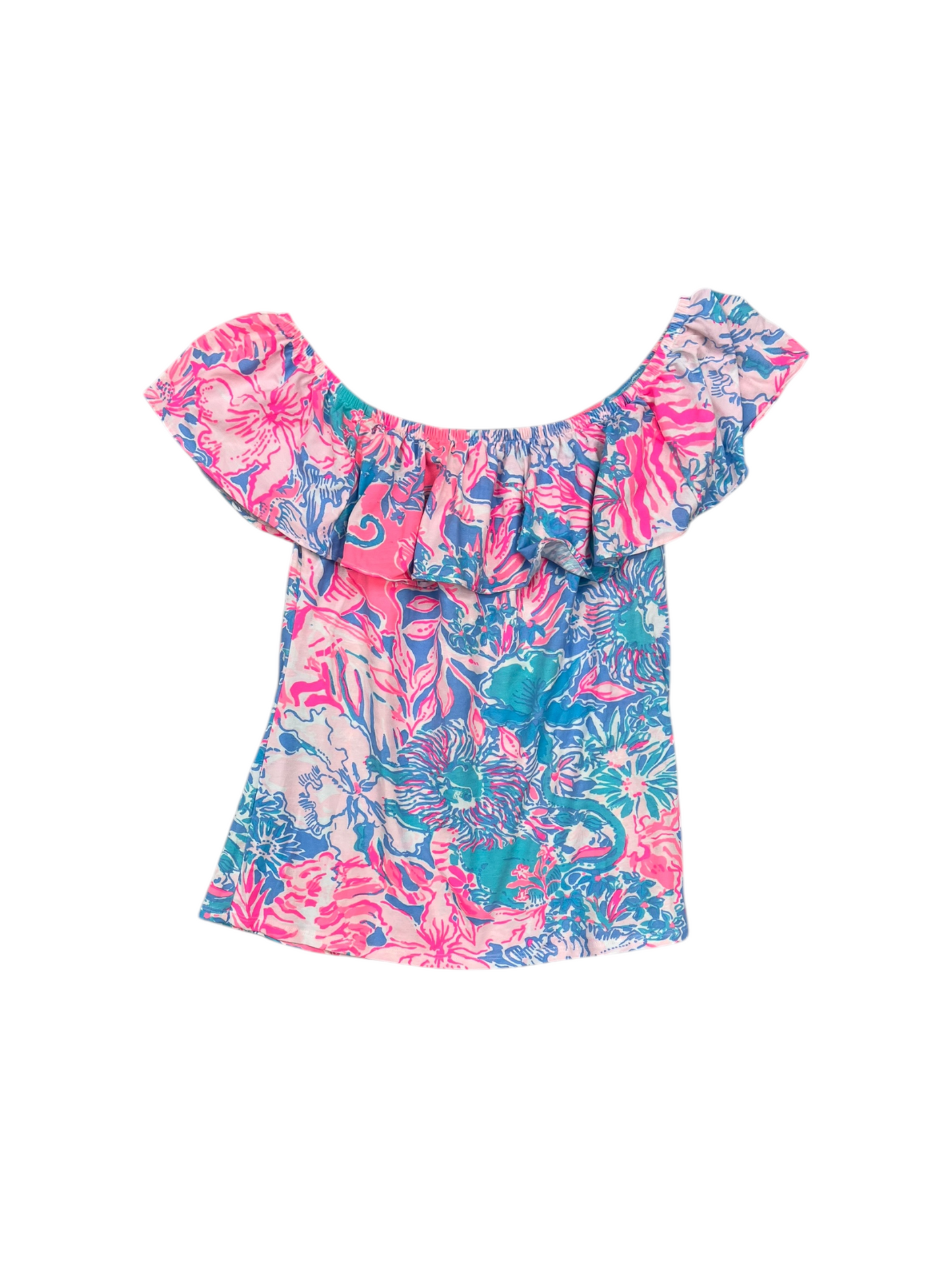 Top Short Sleeve By Lilly Pulitzer In Floral Print, Size: M