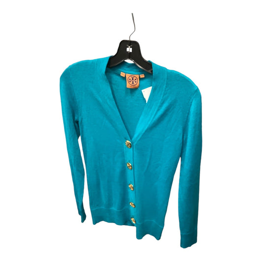 Sweater Cardigan Designer By Tory Burch In Blue, Size: Xs