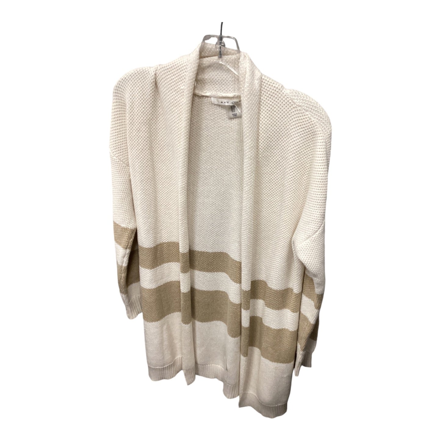 Sweater Cardigan By Max Studio In Cream & Tan, Size: S