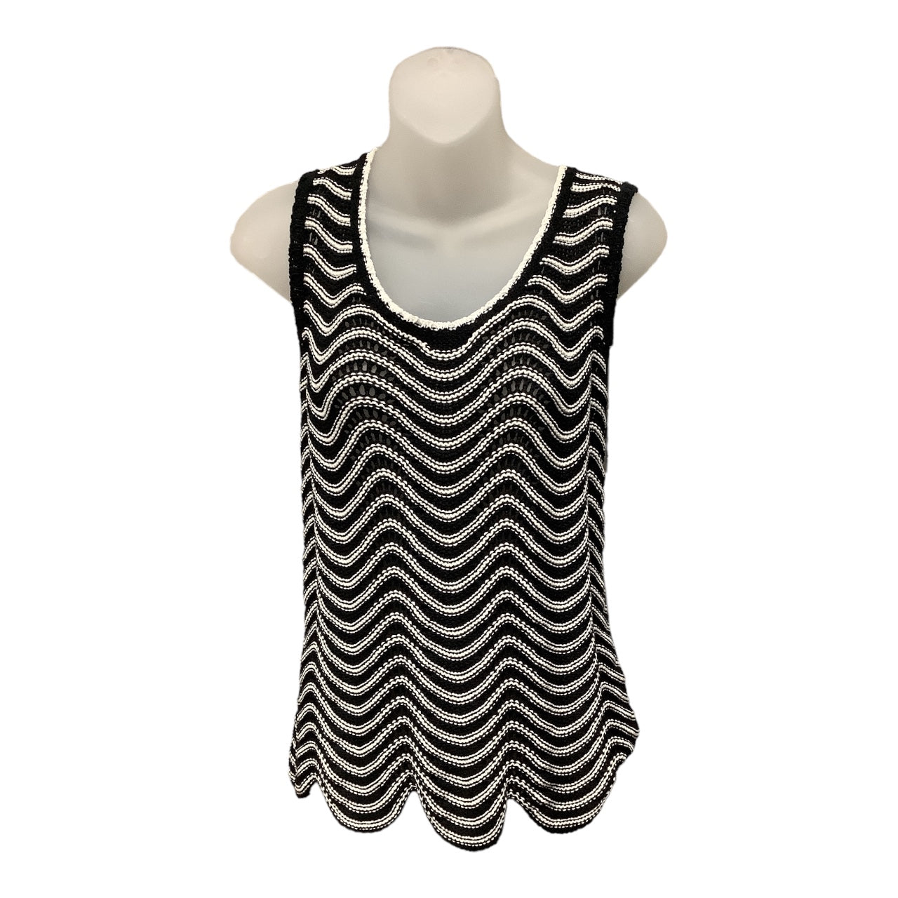 Black & White Top Sleeveless Brooks Brothers, Size L