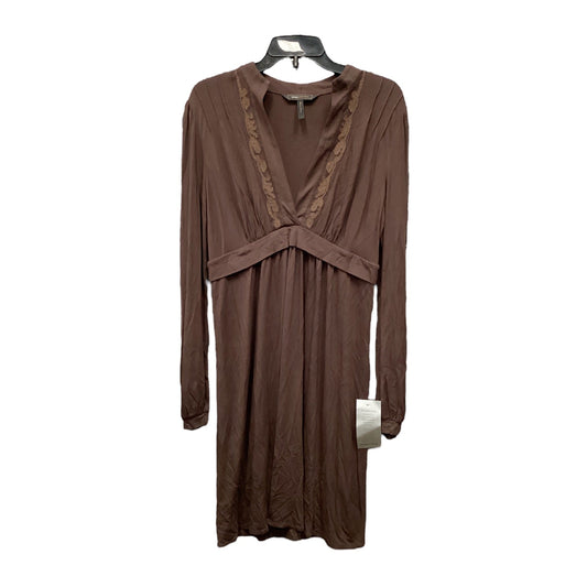 Dress Casual Midi By Bcbgmaxazria In Brown, Size: L