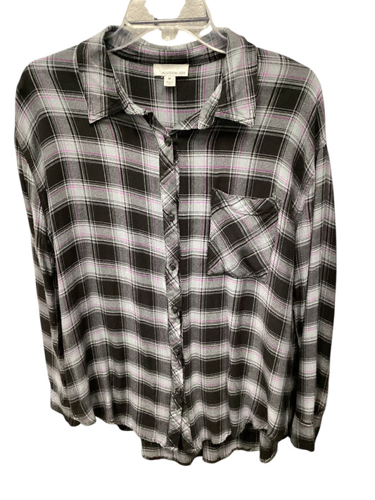 Top 2pc Long Sleeve By Allison Joy In Plaid, Size: M