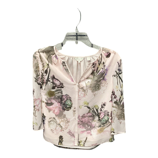 Top Long Sleeve By Ted Baker In Floral Print, Size: M