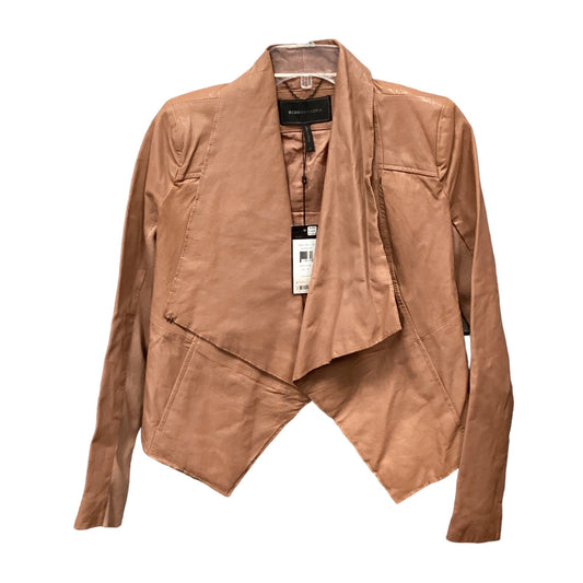 Jacket Leather By Bcbgmaxazria In Brown, Size: S