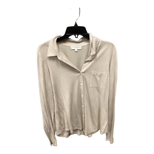 Top Long Sleeve By Michael Stars In Tan, Size: M