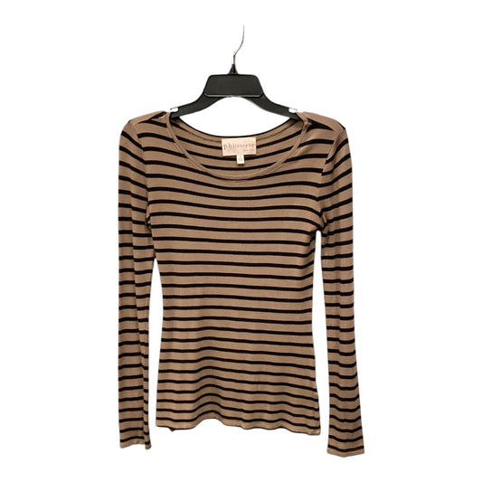 Top Long Sleeve By Philosophy In Brown, Size: S