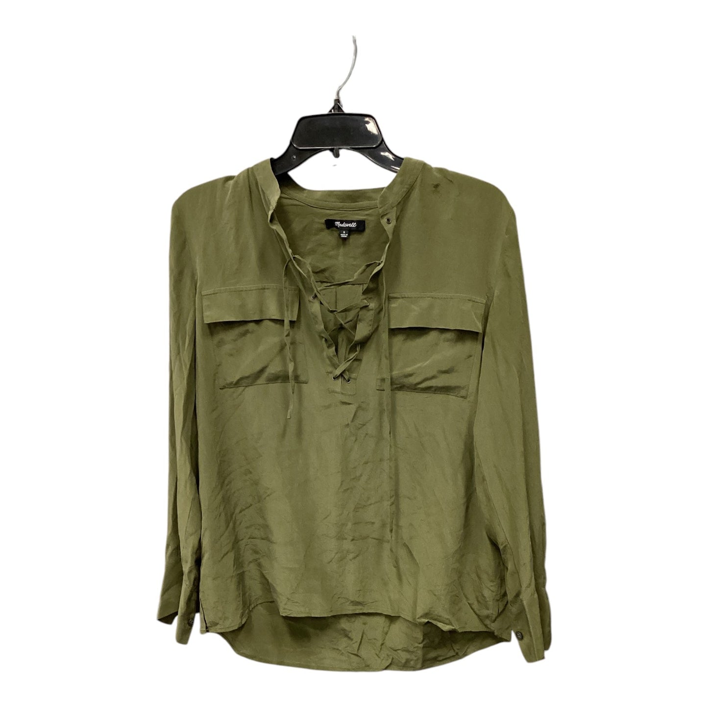 Blouse Long Sleeve By Madewell In Green, Size: S