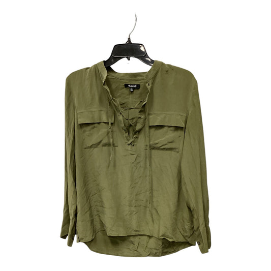 Blouse Long Sleeve By Madewell In Green, Size: S