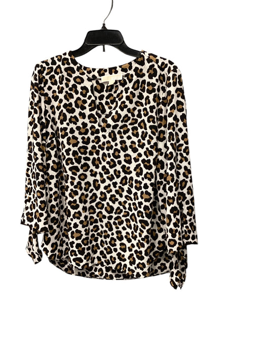 Top Long Sleeve By Michael By Michael Kors In Animal Print, Size: L