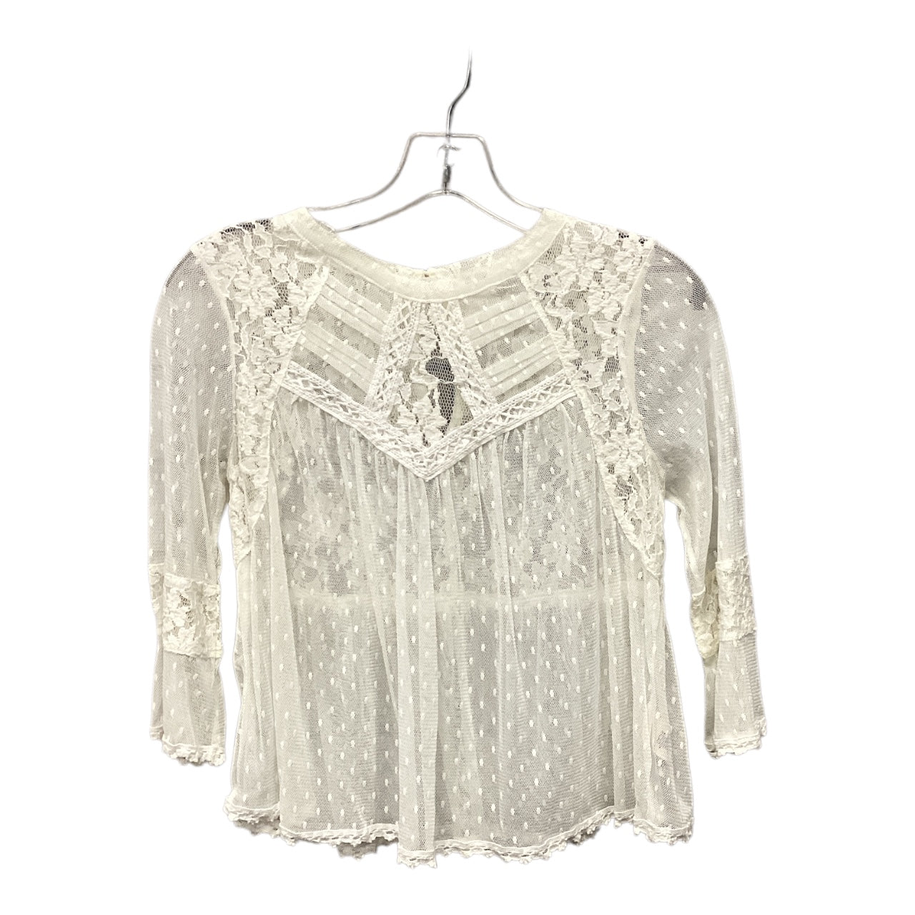 Top 3/4 Sleeve By Free People In White, Size: S