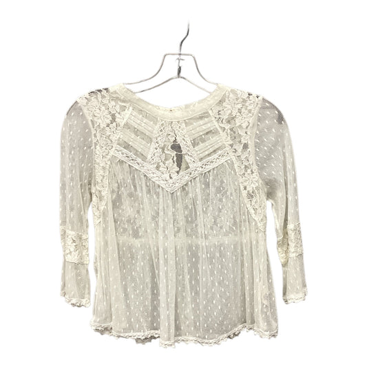 Top 3/4 Sleeve By Free People In White, Size: S