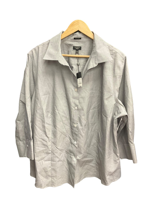 Grey Blouse Long Sleeve Talbots, Size 1x