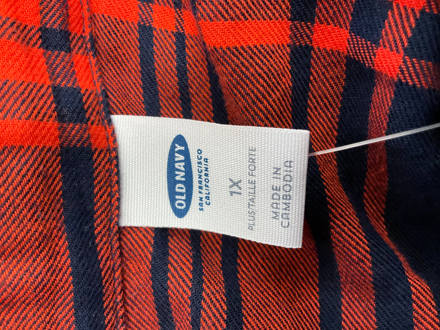 Plaid Pattern Blouse Long Sleeve Old Navy, Size 1x