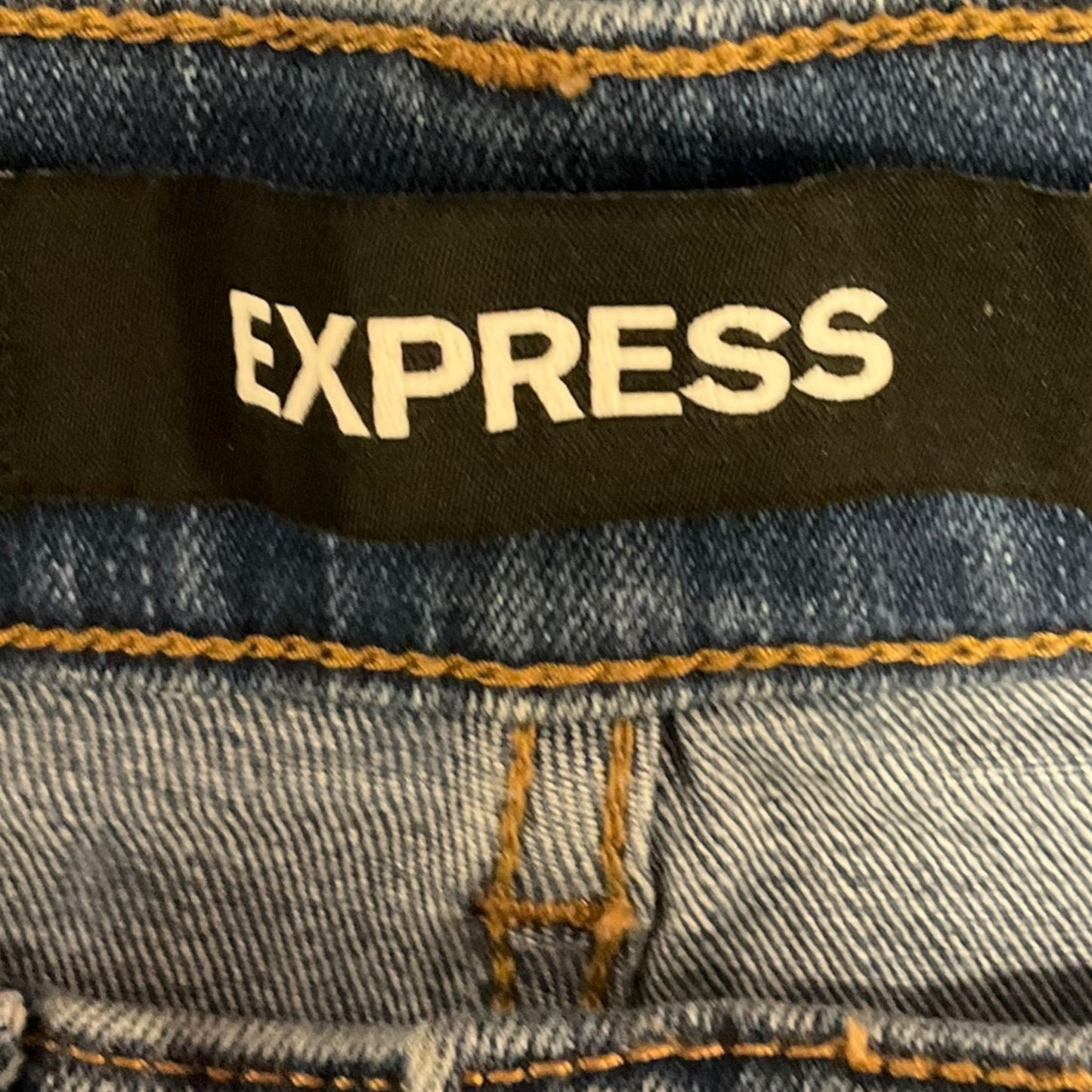 Jeans Skinny By Express In Blue & White, Size: 2