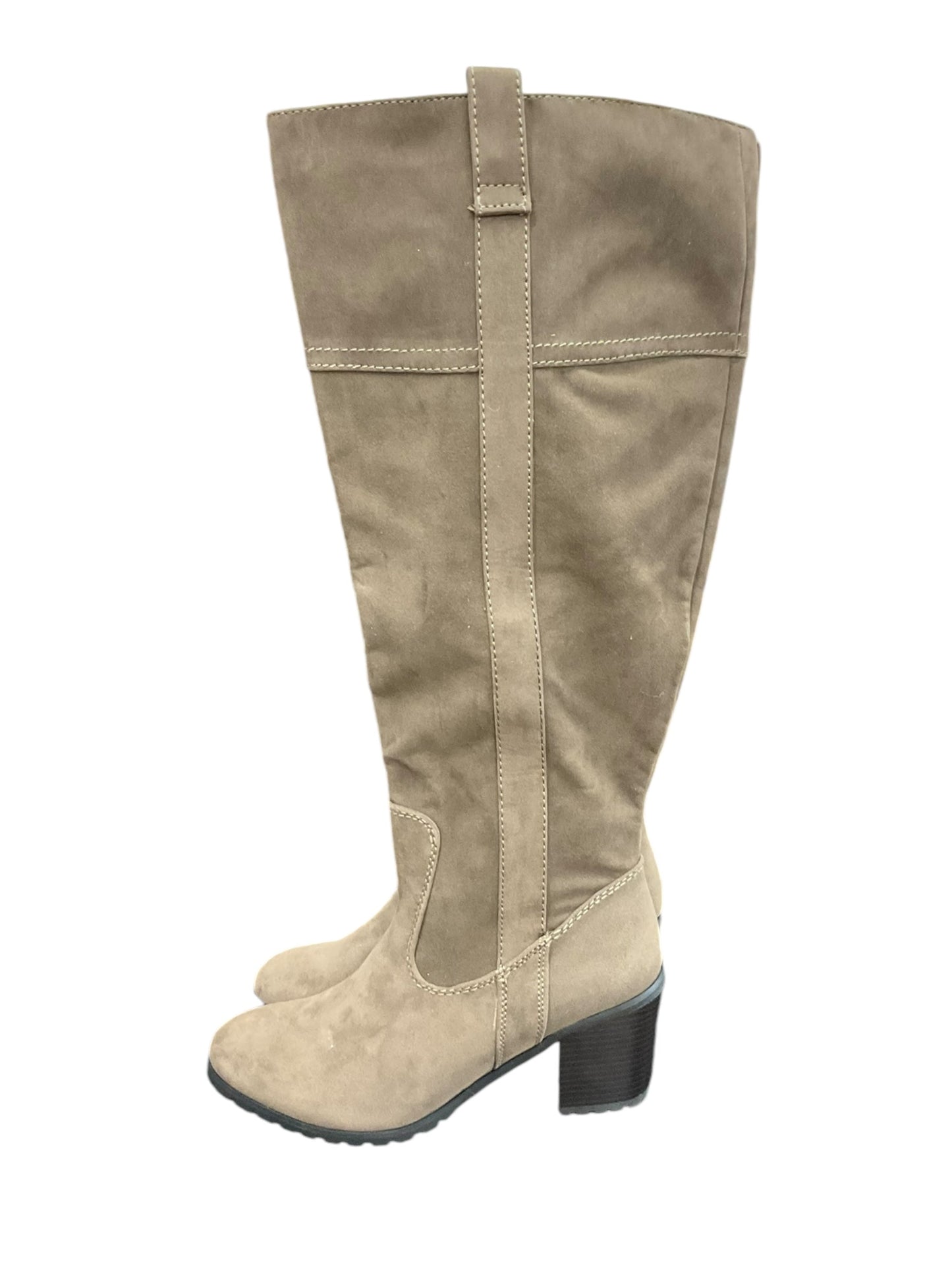 Boots Knee Heels By Lane Bryant In Taupe, Size: 9