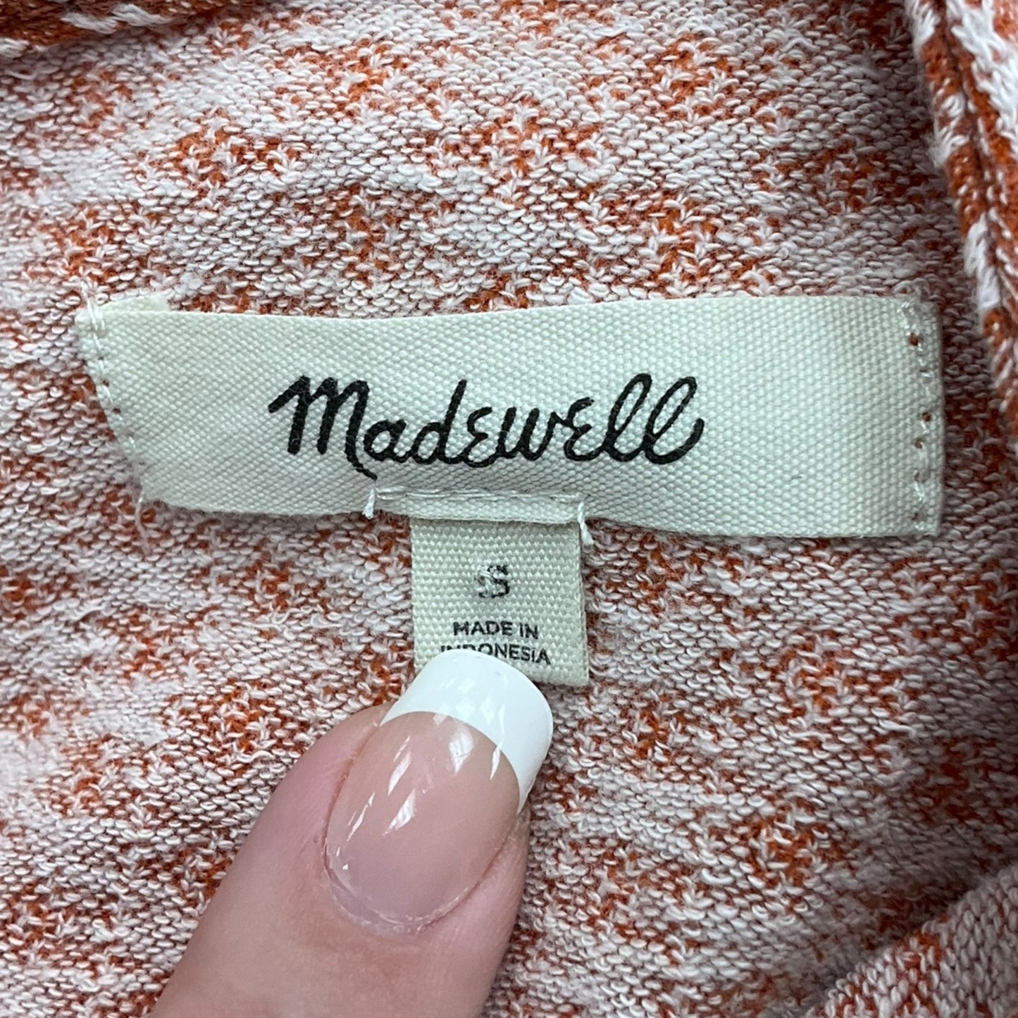 Top Short Sleeve By Madewell In Orange, Size: S